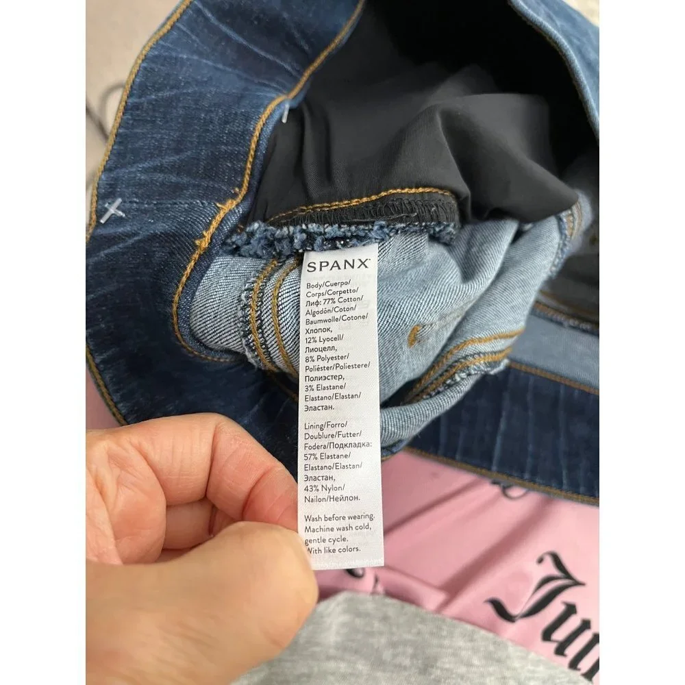 Spanx‎ Distressed Denim Legging sz M cropped stretchy - Picture 7 of 8
